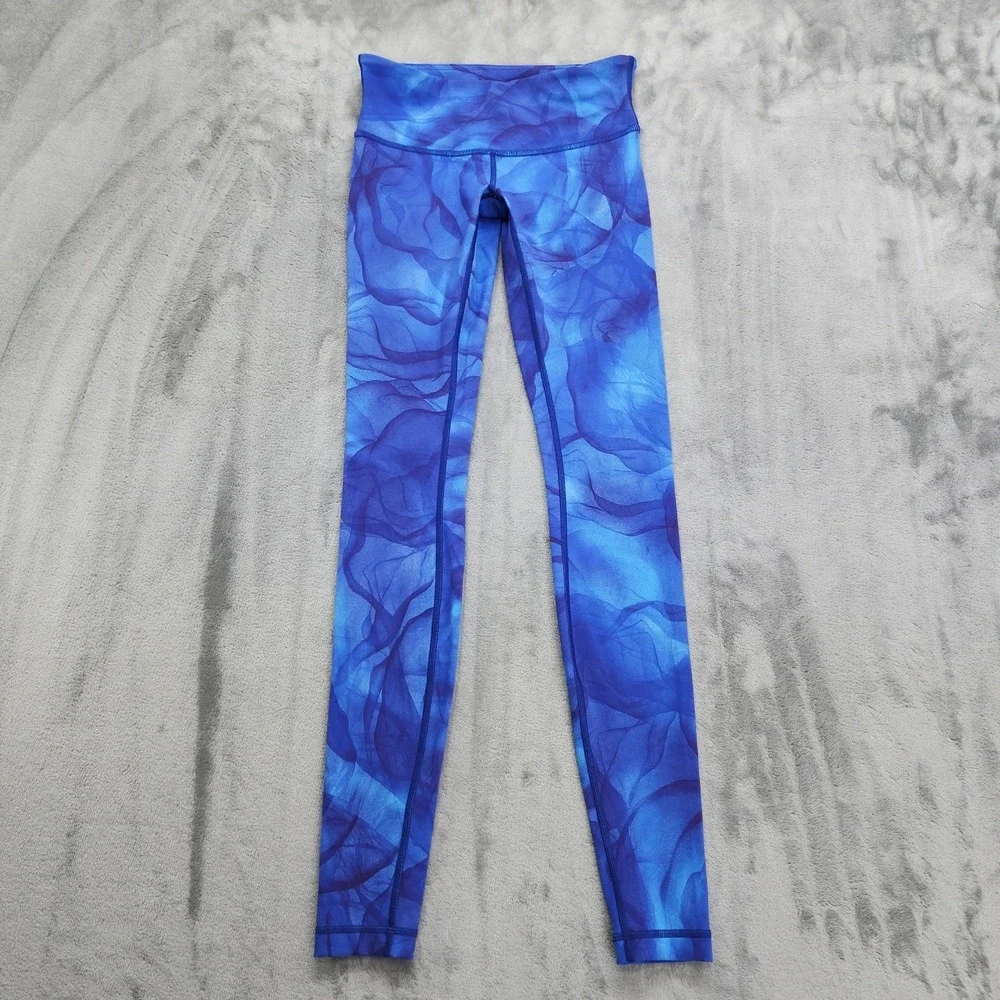 Lululemon Wunder Under Pant III Midnight Tulle Multi Womens 4 Blue Ankle Workout